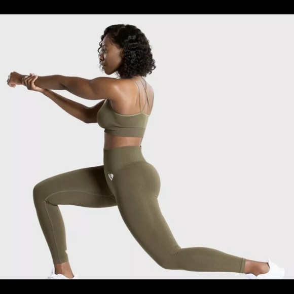 Women’s Best NEW WITH TAG POWER SEAMLESS LEGGINGS KHAKI MED - Picture 3 of 6